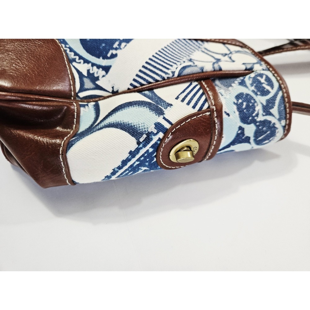 Coach Blue Amd White Crisp Denim Patchwork Medium Purse Handbag Bag 1202 - Picture 8 of 12